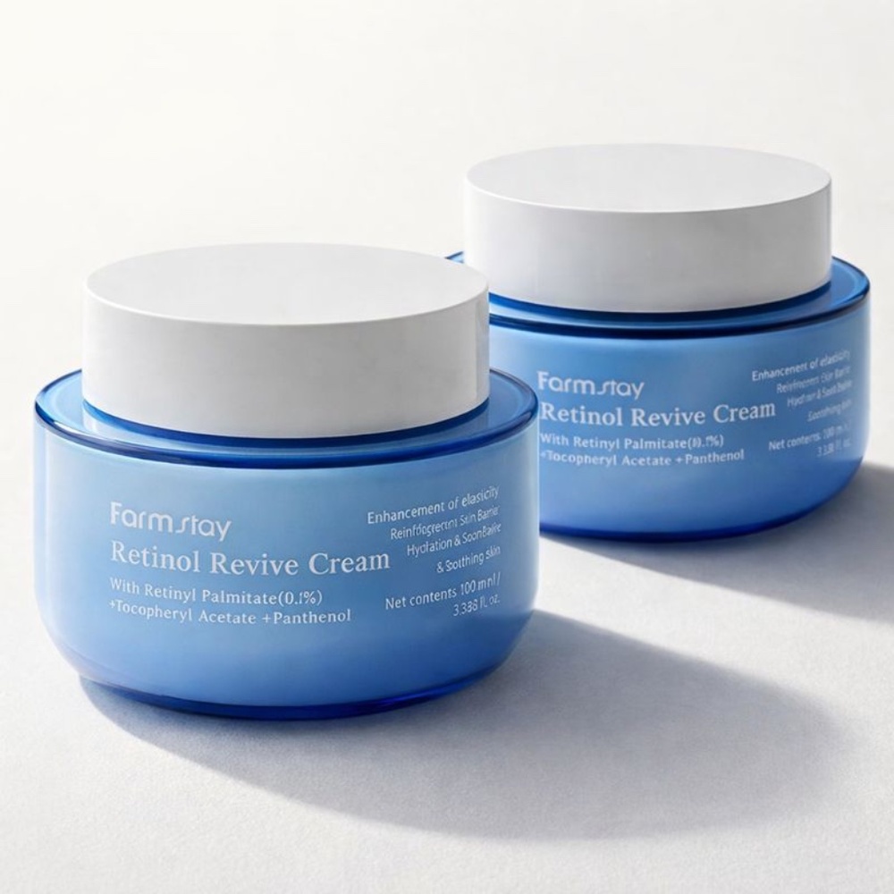 Lot 2x Farmstay Retinol Revive Cream 100ml Korean K-Beauty AntiAging Moisturizer